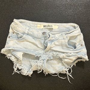 VERY Short Light Wash Distressed Jean Short
